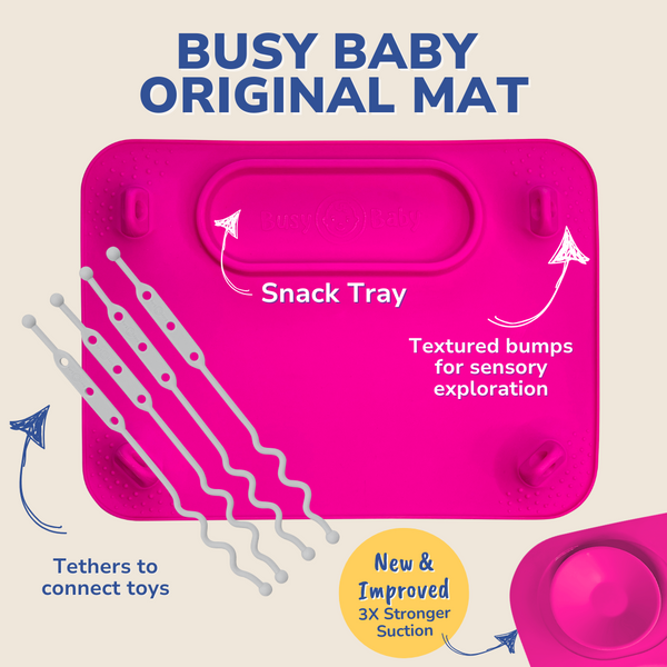 Busy Baby Mat with Toy Straps PINK